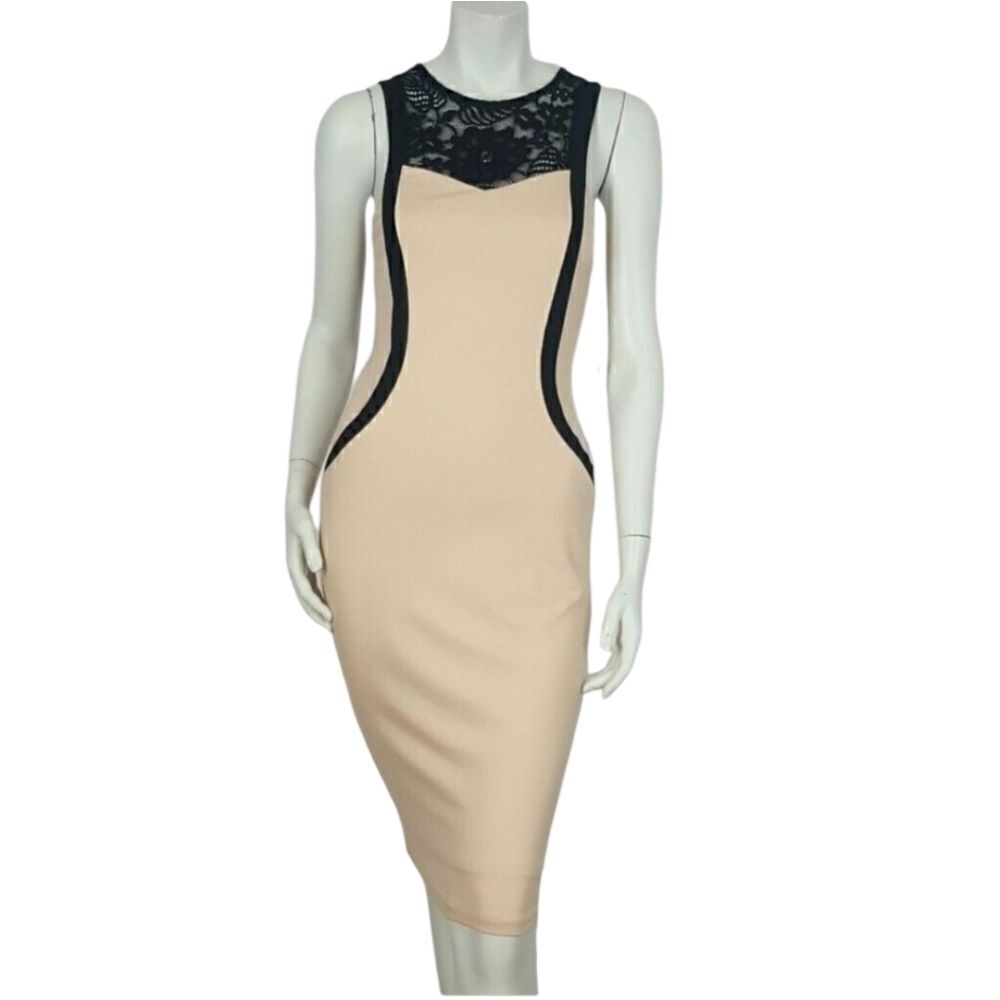 Women's Midi dress Light Pink /Black By Mystic